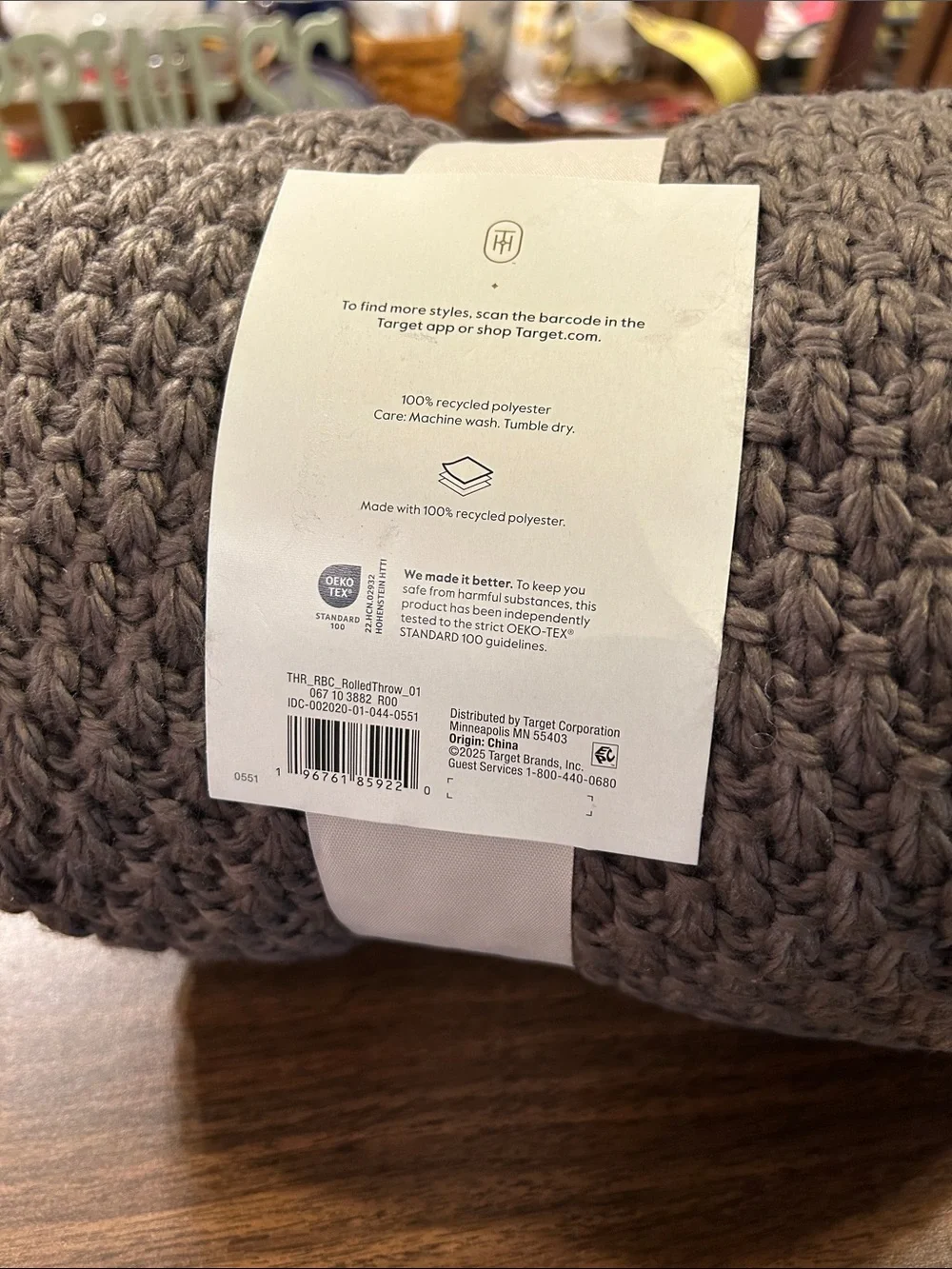 Threshold Oversized Chunky Knit Throw - Gray